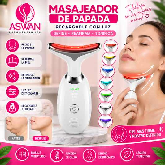 MASAJEADOR DE PAPADA RECARGABLE CON LUZ